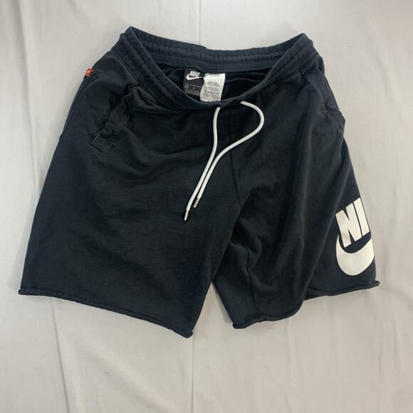 Nike Sportswear Club Fleece Shorts Men's Size Xl Logo Print Bottoms Black - Picture 1 of 6